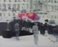 ASSASSINATION IN SARAJEVO THE AFTERMATH Deconservation of 1914 cycle Oil on canvas 80 x 100 cm